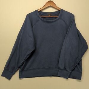 J Crew Women's Indigo Dyed Crew Neck Sweatshirt Large